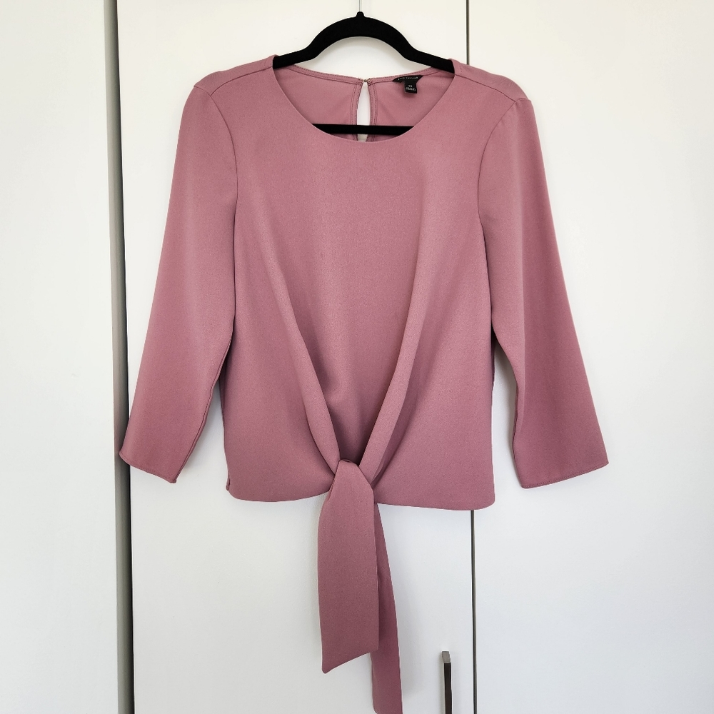 Ann Taylor Pink Tie Blouse